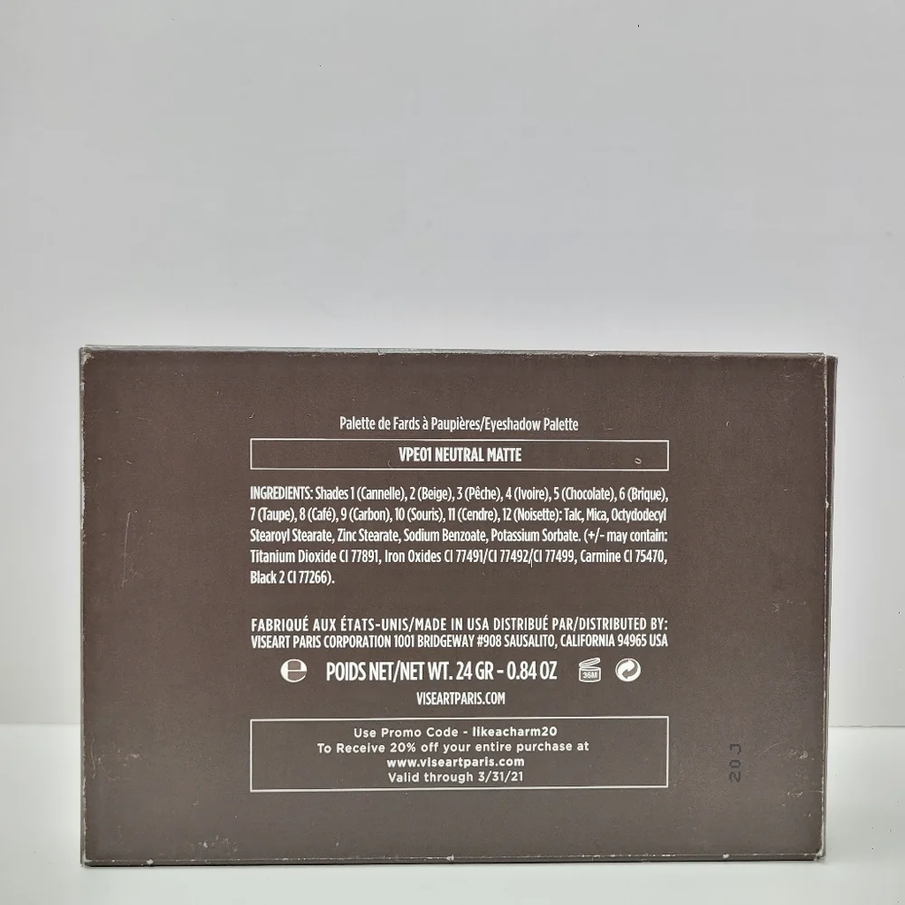 Viseart Eyeshadow Palette - Warm‎ and Neutral Tones